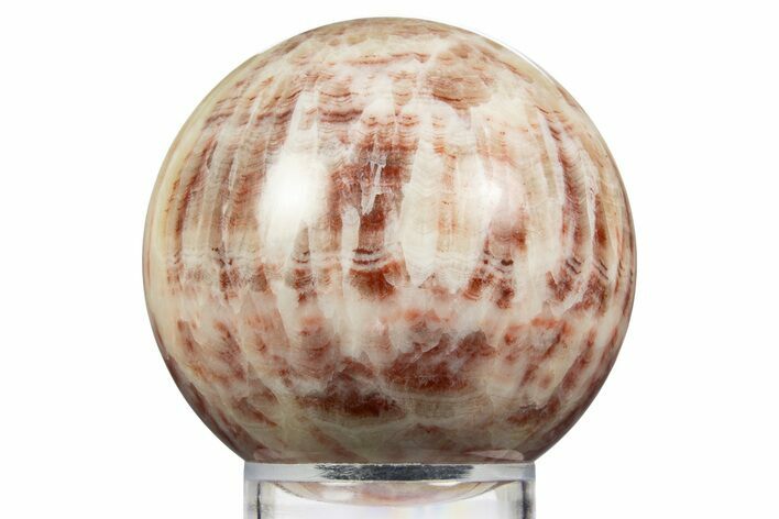 Polished Banded Red Calcite Sphere - China #319443